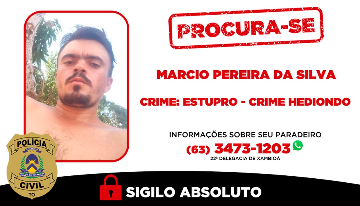 Polícia Civil busca suspeito de estupro em Xambioá.