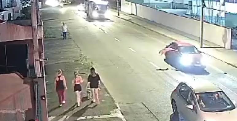 Pitbull pula janela de carro e avança em direção a jovens: Veja o que aconteceu.